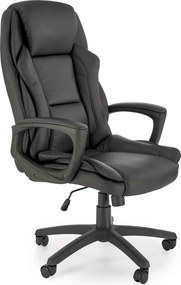 Scaun birou MARIO, negru, piele ecologica, 67x75x114/124 cm