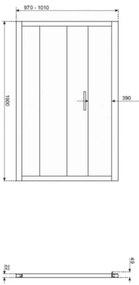 Ușă de duș ZOOMD100 100x190 sticlă transparentă