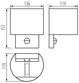 Kanlux 28995 - Aplica de perete LED REKA pentru exterior, cu senzor, LED/7W/230V, IP54, antracit