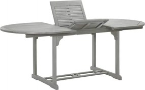 vidaXL Masă de grădină, gri, 200 x 100 x 75 cm, lemn masiv de acacia