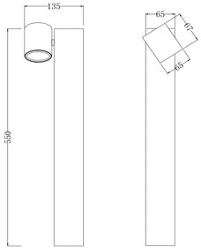 Stalp pentru exterior cu protectie IP54 Wall Street, H-55cm MY-O010FL-01B