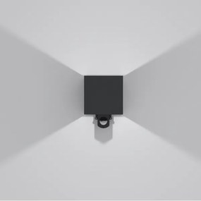 Brilagi - Aplica de perete LED pentru exterior cu senzor CUBE, 6 W, 230 V, negru