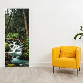 Fototapet pentru ușă - Pârâu în pădure (95x205cm)