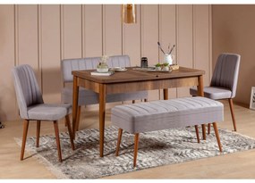 Set mobilier sufragerie Vlasta 2 (nuc + gri) (pentru 6 persoane). 1073081