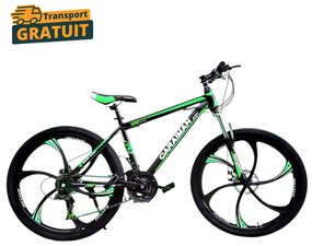 Bicicleta Caraiman, roti 24 sau 26 inch, cadru otel, frane pe disc, verde, BC85