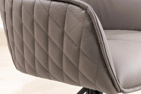 Set 2 scaune Pivotante, Piele Naturala, Taupe, Euphoria