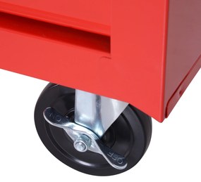 DURHAND Cărucior de unelte, 2 sertare mici și 5 sertare mari, oțel, până la 150 kg, 69 x 33 x 75 cm, roșu | Aosom Romania