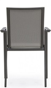 Scaun metalic, cu brate, antracit, Konnor, Bizzotto