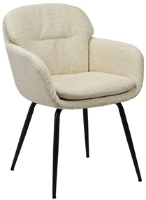 MAZZONI EXPORT GEORGIA Crem (material Monza 90) - SCAUN MODERN TAPIȚAT BOUCLÉ PENTRU SALON/SUFRAGERIE/BIROU LOFT