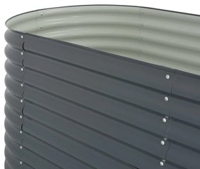 Strat inaltat de gradina, gri, 320 x 80 x 81 cm otel galvanizat 1, Gri, 320 x 80 x 81 cm
