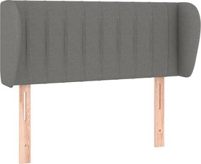 vidaXL Tăblie de pat cu aripioare gri închis 103x23x78/88 cm textil