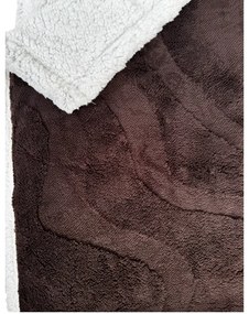 Patura luxoasa din microplus imitatie de miel NESTIVE maro inchis Dimensiuni: 150 x 200 cm