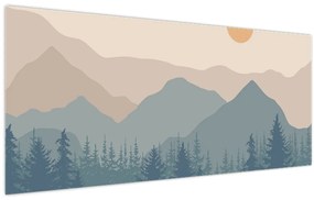 Tablou - Munții Turcoaz N⁰1 (120x50 cm)