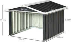 Outsunny Adăpost pentru mașina de tuns iarba robotică, garaj pentru robot, shed din oțel gri | Aosom Romania