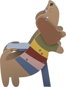 Scaun pentru copii din lemn, multicolor, cu decupaje în formă de câine, 44x33x57 cm, „Charlie"