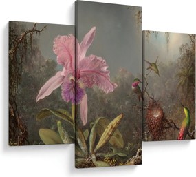 Tablou - Martin Johnson Heade, Cattleya Orchid and Three Hummingbirds, reproducere (90x60 cm)