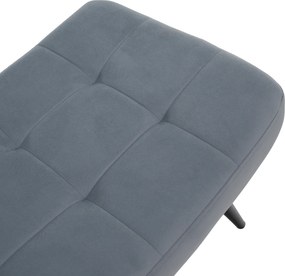 Fotoliu cu suport pentru picioare, ţesătură Velvet gri/negru, HABEN