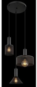 Lustră pe cablu JEDD 3xE27/60W/230V negru Globo 15648-3H