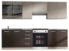 Mobilier bucătărie, stejar gri deschis/stejar închis, KLANTON