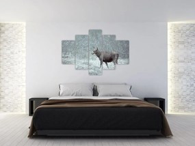 Tablou - Elan într-o pădure înzăpezită (150x105 cm)