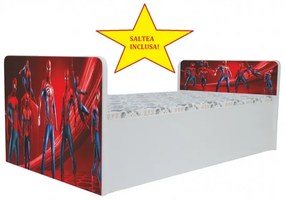 Pat Aero Spiderman, cu saltea, 140x70 cm