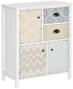 Homcom Mobiletto con Cassetti Colorati in Stile Moderno, 68x34x76cm