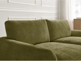 Colțar kaki cu tapițerie din chenille (cu colț pe partea dreaptă/cu șezlong) Leonore – Bobochic Paris