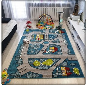 ShopJK COVOR PENTRU COPII KIDS ALBASTRU F304A-FMC11 Dimensiuni: 140 x 190
