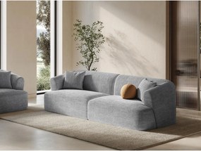 Canapea gri deschis cu tapițerie din catifea reiată 255 cm Campi – Cosmopolitan Design