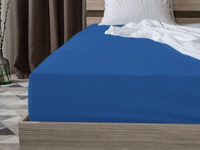 Cearsaf jersey albastru 180 x 200 cm