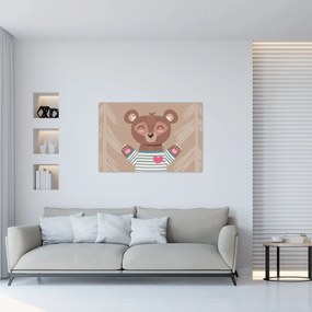 Tablou - Ursuleț de pluș în tricou cu dungi (90x60 cm)