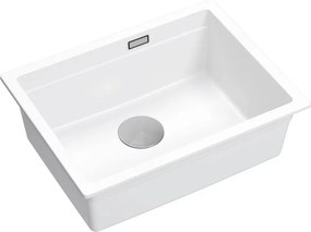 Chiuveta compozit sub blat Quadron Logan 100 alb - inox 59.5x45.1 cm
