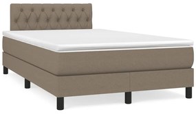 vidaXL Pat box spring cu saltea, taupe, 120x190 cm material textil