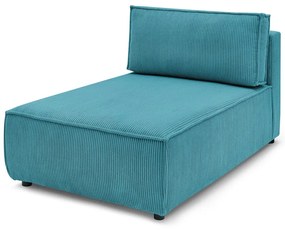 Modul pentru canapea albastru cu tapițerie din catifea reiată (cu colț variabil) Nihad modular – Bobochic Paris