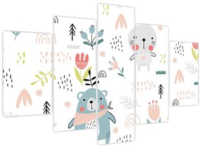 Tablou - Animale pe pajiște (150x105 cm)