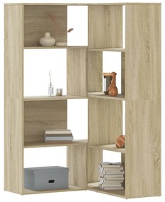 3307812 vidaXL Bibliotecă de colț cu 4 niveluri stejar sonoma 85x85x140cm lemn