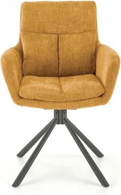 Scaun pentru living rotativ K495, galben/negru, stofa clasica/metal, 6