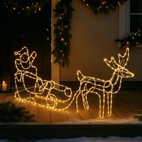Lampă de podea de Crăciun Ren cu sanie 176cm Incl. LED cu temporizator IP44 - Sori