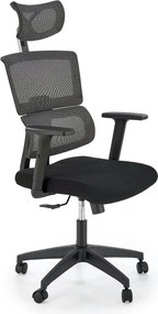 Scaun birou PABLO, negru/gri, stofa/plasa, 64x67x118/127 cm