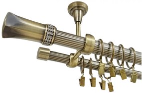 Galerie tavan PLUTON CRYSTAL STRIAT - 25/19 - AUR ANTIC (Alege marime: 200 cm)