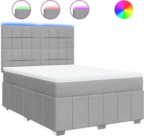 vidaXL Pat continental, gri deschis, 140x200 cm, material textil