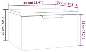 Noptiere de perete, 2 buc., stejar sonoma, 34x30x20 cm Stejar sonoma, 2, Stejar sonoma