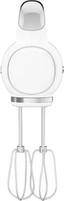 Mixer manual SMEG 50's Style HMF01WHEU, 250 W, 9 viteze, Functie Turbo, Afisaj LED, Timer, Accesorii, Alb