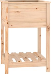 vidaXL Jardinieră cu raft, 54x54x81 cm, lemn masiv de pin