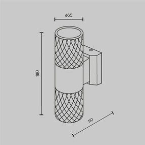 Aplica de perete iluminat ambiental exterior IP54 Bowery 2L negru