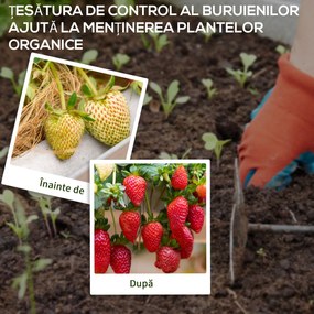 Outsunny Folie pentru Mulcire 1300g/m², Respirabilă și Anti-UV din Polipropilena, 50x2 m, Negru | Aosom Romania