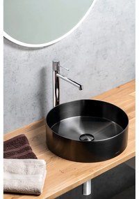 Chiuvetă neagră rotundă din oțel inoxidabil ø 38 cm Aurum – Sapho