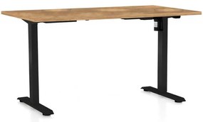 Masă înălțime reglabilă OfficeTech A, 120 x 80 cm, picioare negre, stejar auriu