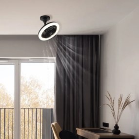 Lustra LED cu Ventilator si telecomanda LIDEA negru