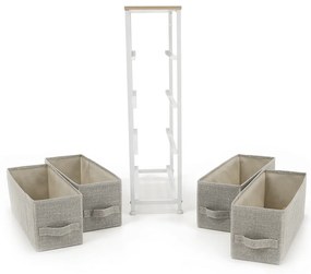 Comodă cu sertare din material textil OFELIA, albă